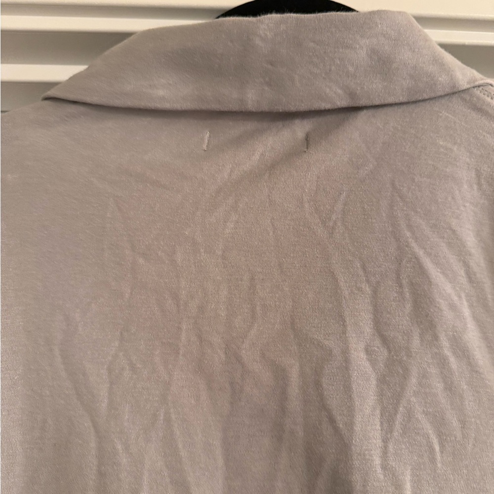 Banana Republic Gray Long Sleeve Polo Shirt. NWT. Quarter zip fleece adidas - Picture 6 of 11